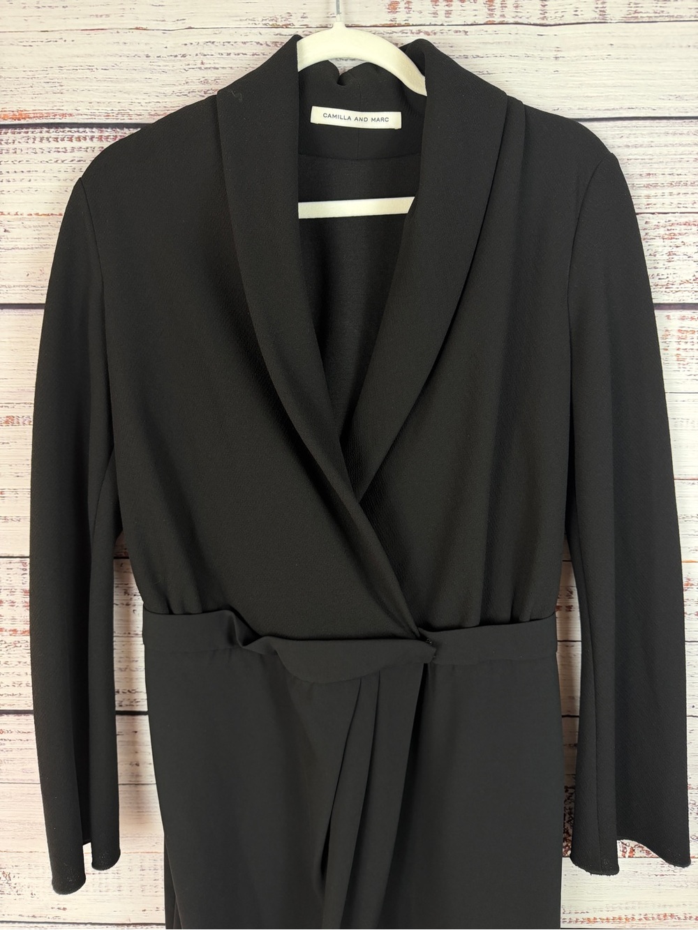 Camilla and Marc Black Wrap Front Belted Jumpsuit XS - Picture 3 of 6